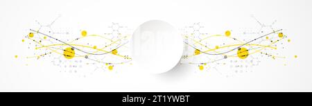 Science template. Background with lines of different colors with abstract elements. Vector illustration Stock Vector
