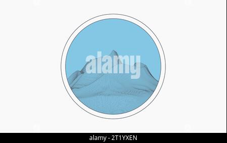 Wireframe landscape art background. Vector illustration. Stock Vector
