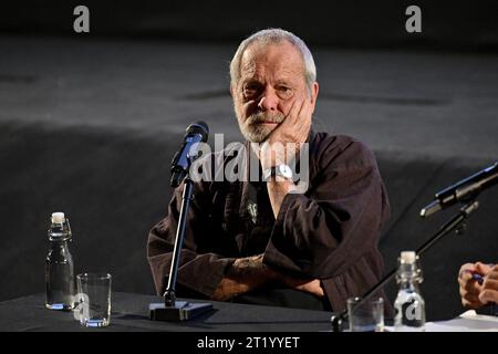 Lyon, France. 16th Oct, 2023. Terry Gilliam hosting a Masterclass during 15th Lumiere Film Festival in Lyon, France on October 16, 2023. Photo by Julien Reynaud/APS-Medias/ABACAPRESS.COM Credit: Abaca Press/Alamy Live News Stock Photo