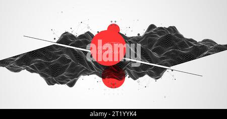 Abstract scientific and technological background. Image of a part of the landscape. Stock Vector