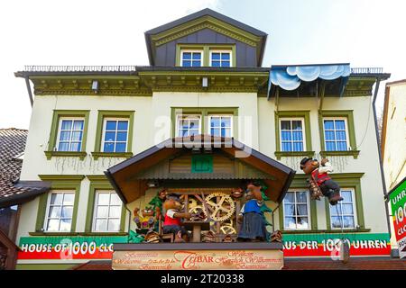 Triberg town famous for coo coo clock shops and stores, Black Forest region, Baden-Württemberg, Germany. Stock Photo