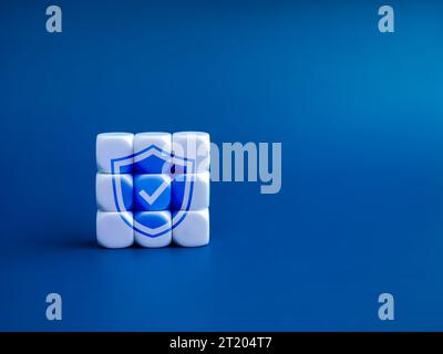Personal data protection and cyber security network system of internet, technology concepts. Digital safety shield, secure padlock icon shape on compl Stock Photo
