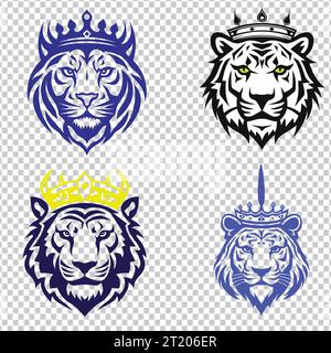 wild cat head vector logo design Stock Vector