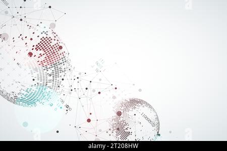 Abstract technology sphere background. Global network consept. Stock Vector