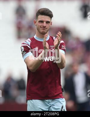 Declan Rice of West Ham United. - West Ham United v Leeds United, Premier League, The London Stadium, London, UK - 21st May 2023. Editorial Use Only - DataCo restrictions apply Stock Photo