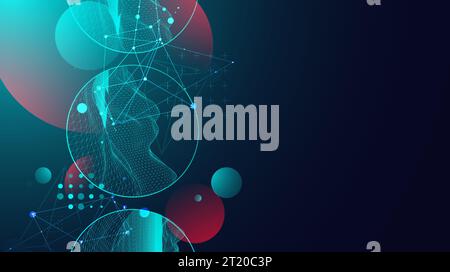 Trendy abstract wireframe background. Modern science or technology art elements. Surface illustration. Vector. Stock Vector