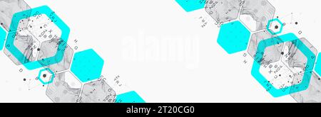 Modern science or technology abstract background using hexagonal shapes. Wireframe spot surface illustration. Vector. Stock Vector