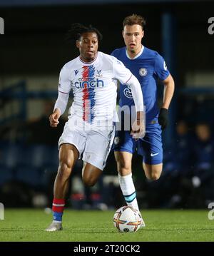 Tayo Adaramola of Crystal Palace U21. - Chelsea U21 v Crystal Palace U21, Premier League 2, Kingsmeadow Stadium, London. - 3rd April 2023. Editorial Use Only - DataCo Restrictions Apply. Stock Photo