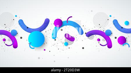 Abstract background with a variety of colored shapes. Stock Vector