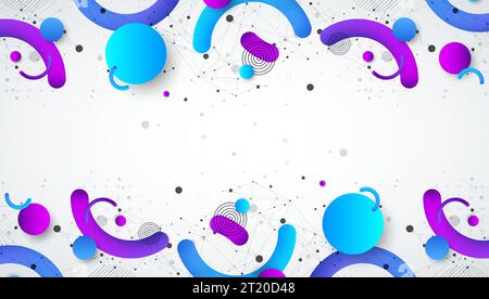 Abstract background with a variety of colored shapes. Stock Vector