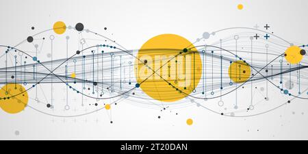 Abstract DNA background with plexus effect. Scientific and technological concept. Stock Vector