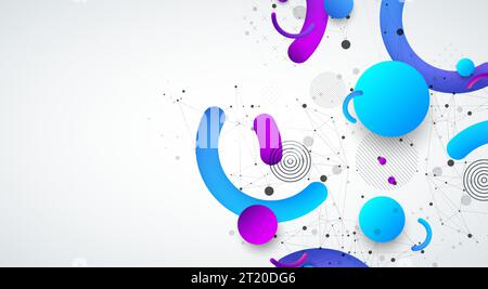 Abstract background with a variety of colored shapes. Stock Vector