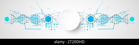 Abstract DNA background with plexus effect. Scientific and technological concept. Stock Vector