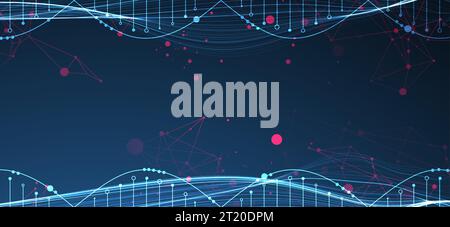 Abstract DNA background with plexus effect. Scientific and technological concept. Stock Vector