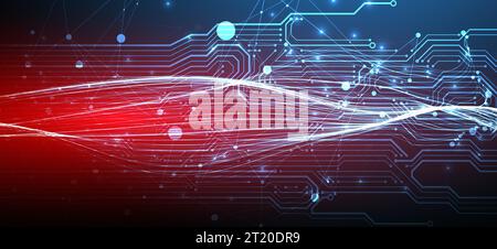 Abstract background with plexus effect. Scientific and technological concept with the use of technical elements. Stock Vector