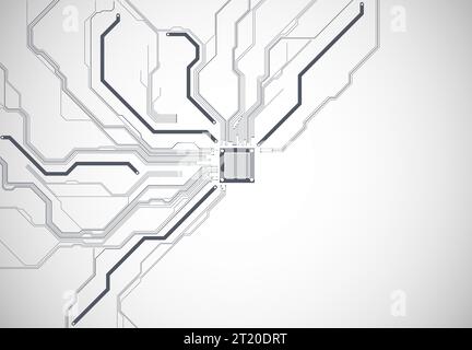 CPU concept. Circuit board. Technology background. Stock Vector