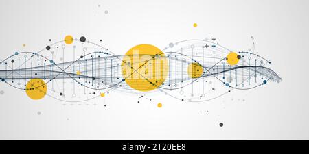 Abstract DNA background with plexus effect. Scientific and technological concept. Stock Vector