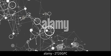 Template for science and technology presentation. Plexus style background. Stock Vector