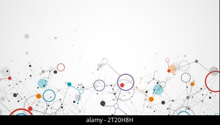 Template for science and technology presentation. Plexus style background. Stock Vector