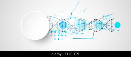 Abstract DNA background with plexus effect. Scientific and technological concept. Stock Vector