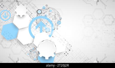 Abstract technology sphere background. Global network concept. Stock Vector