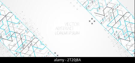 Abstract horizontal technology background. Communication concept, futuristic digital innovation background. Vector illustration Stock Vector