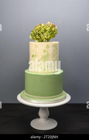 Tow tier home made wedding cake Stock Photo