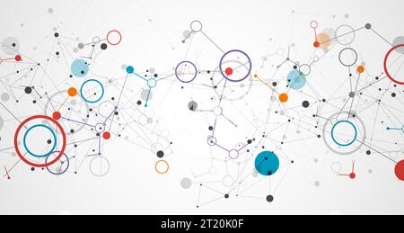 Template for science and technology presentation. Plexus style background. Stock Vector