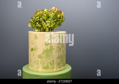 Tow tier home made wedding cake Stock Photo