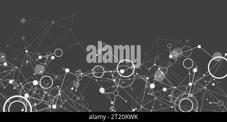 Template for science and technology presentation. Plexus style background. Stock Vector