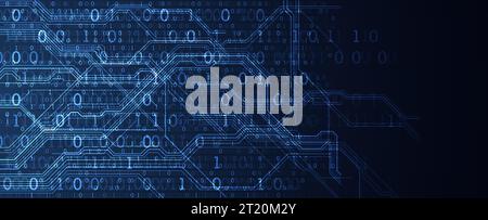 Abstract background on technological and scientific topics. Various techno details with using digital code. Vector format. Stock Vector