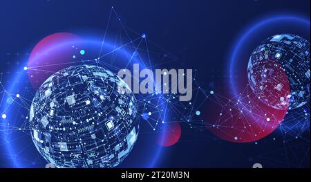 Abstract technology sphere background. Global network concept. Stock Vector