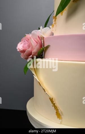 Four tier home made wedding cake Stock Photo