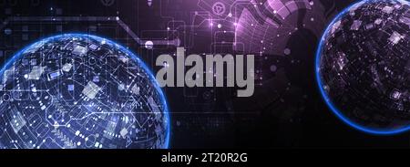 Sphere theme vector illustration. Digital technology background. Stock Vector