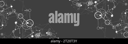 Template for science and technology presentation. Plexus style background. Stock Vector