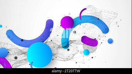 Abstract colorful background. Wireframe trendy fluid cover design. Stock Vector