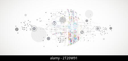 Abstract technology sphere background. Global network consept. Stock Vector