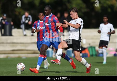 Hindolo Mustapha of Crystal Palace U18. - Crystal Palace U18 v Fulham U18, U18 Premier League South, Crystal Palace Academy, London. - 29th October 2022. Editorial Use Only - DataCo Restrictions Apply. Stock Photo