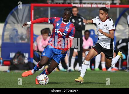 Hindolo Mustapha of Crystal Palace U18. - Crystal Palace U18 v Fulham U18, U18 Premier League South, Crystal Palace Academy, London. - 29th October 2022. Editorial Use Only - DataCo Restrictions Apply. Stock Photo