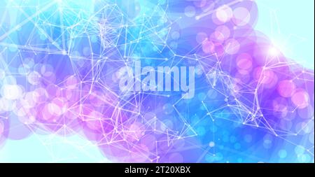 Colorful geometric background with plexus effect. Stock Vector
