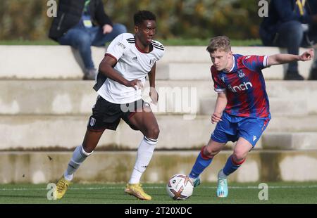 Harvey Araujo of Fulham U18. - Crystal Palace U18 v Fulham U18, U18 Premier League South, Crystal Palace Academy, London. - 29th October 2022. Editorial Use Only - DataCo Restrictions Apply. Stock Photo