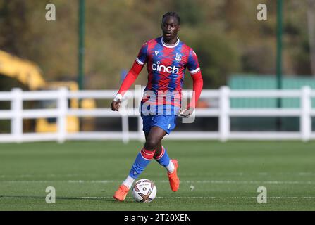 Hindolo Mustapha of Crystal Palace U18. - Crystal Palace U18 v Fulham U18, U18 Premier League South, Crystal Palace Academy, London. - 29th October 2022. Editorial Use Only - DataCo Restrictions Apply. Stock Photo