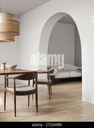 Empty Interior Design Concept, Wooden Table, Desk Or Shelf Close Up In 