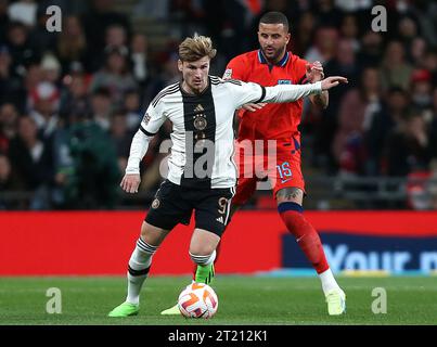 Timo Werner of Germany & Kyle Walker of England. - England v Germany, UEFA Nations League, Group A3, Wembley Stadium, London. - 26th September 2022. Editorial Use Only - DataCo Restrictions Apply. Stock Photo