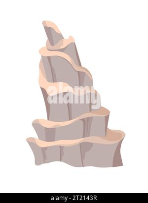 Cave stone mineral stalagmites column natural growth geology formations vector illustration isolated on white background Stock Vector