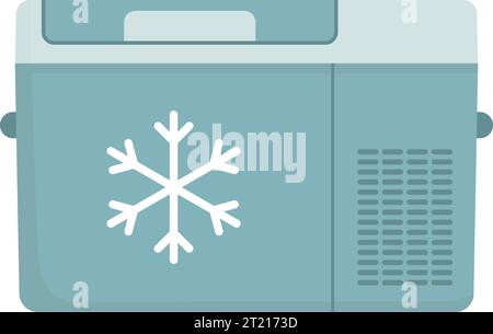 Portable freezer refrigerator isolated icon, camping and vanlife concept Stock Vector
