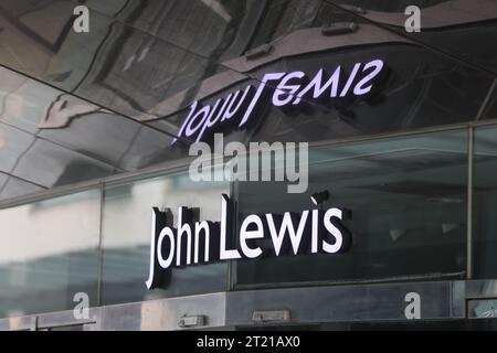 File photo dated 04/07/2020 of John Lewis department store signage in Leicester. The boss of the John Lewis Partnership, Dame Sharon White, has called on the Government to make being in care a protected characteristic, meaning it would be illegal to discriminate against them. Dame White also said she has put pressure on current policymakers and Labour to introduce longer-term support for care leavers. Issue date: Monday October 16, 2023. Stock Photo