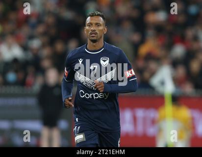 Luis Nani of Melbourne Victory against Manchester United. - Manchester United v Melbourne Victory, MCG Stadium, Melbourne. - 15th July 2022. Editorial Use Only Stock Photo