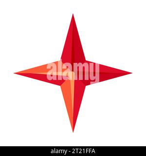 Four pointed star twinkle 2D cartoon object Stock Vector