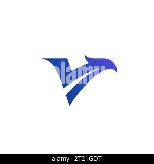 Letter V Eagle Logo. V Bird Vector Stock Vector